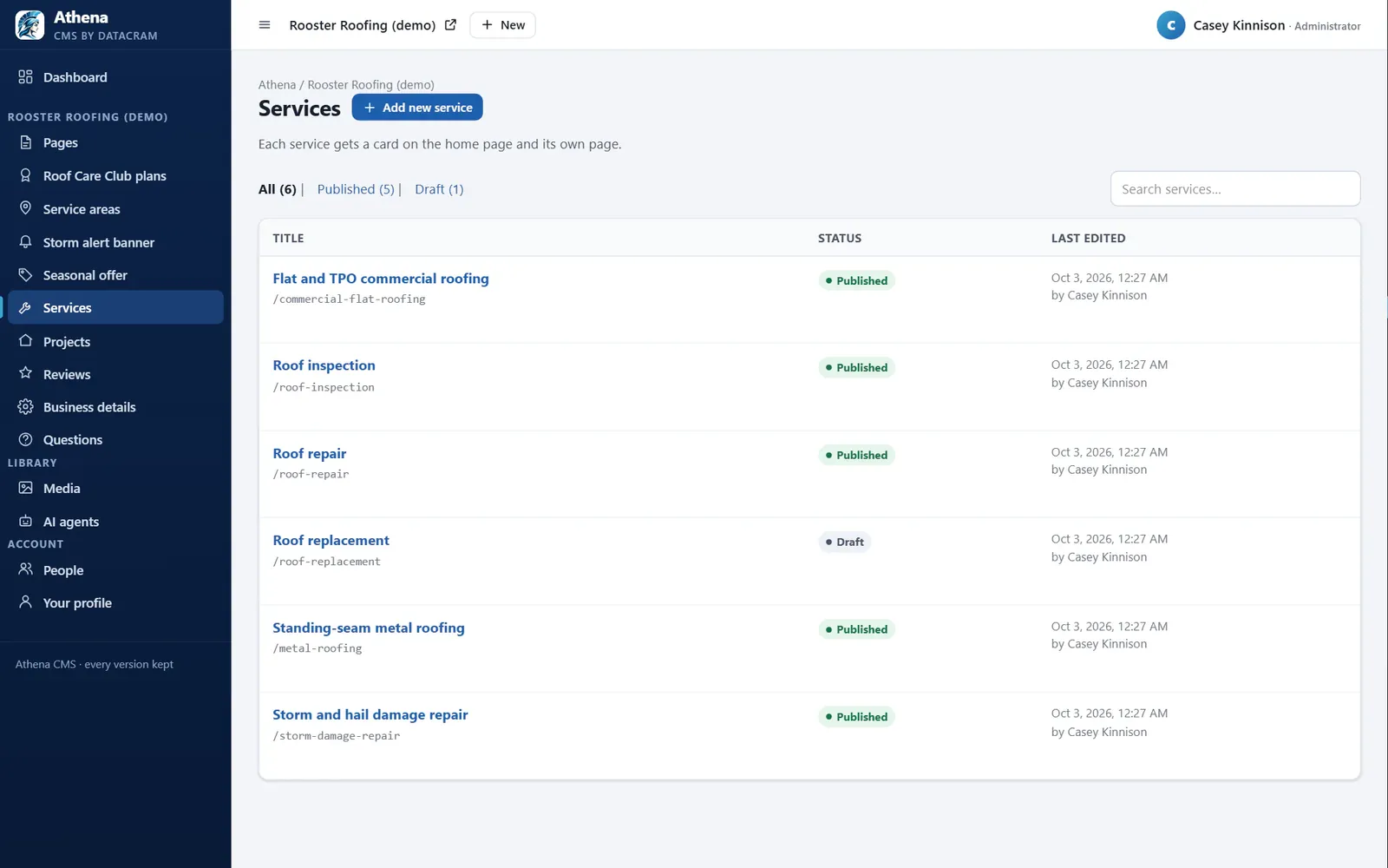 Athena CMS (DataCram): Screen 4 of 6