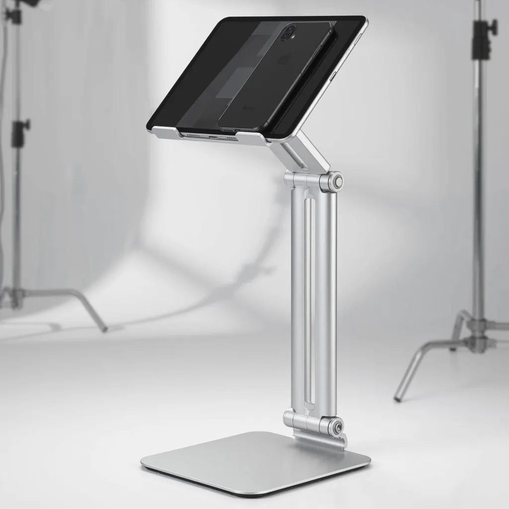 Aluminum Tablet and Phone Stand, demo product photo