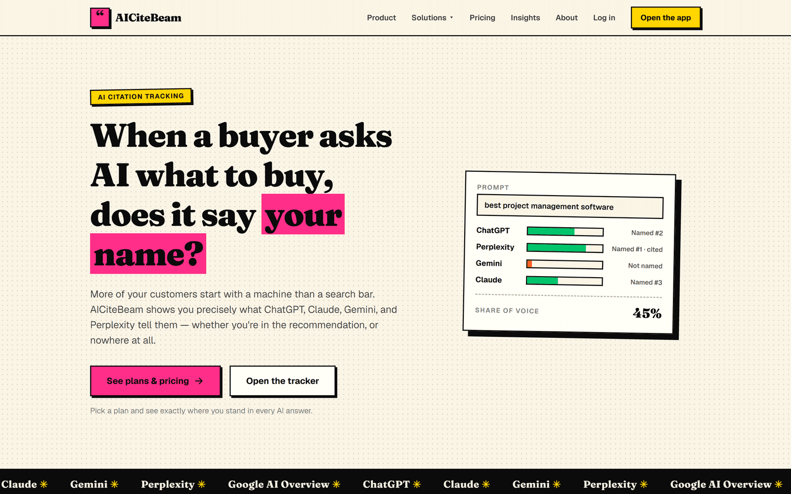 AICiteBeam website screenshot