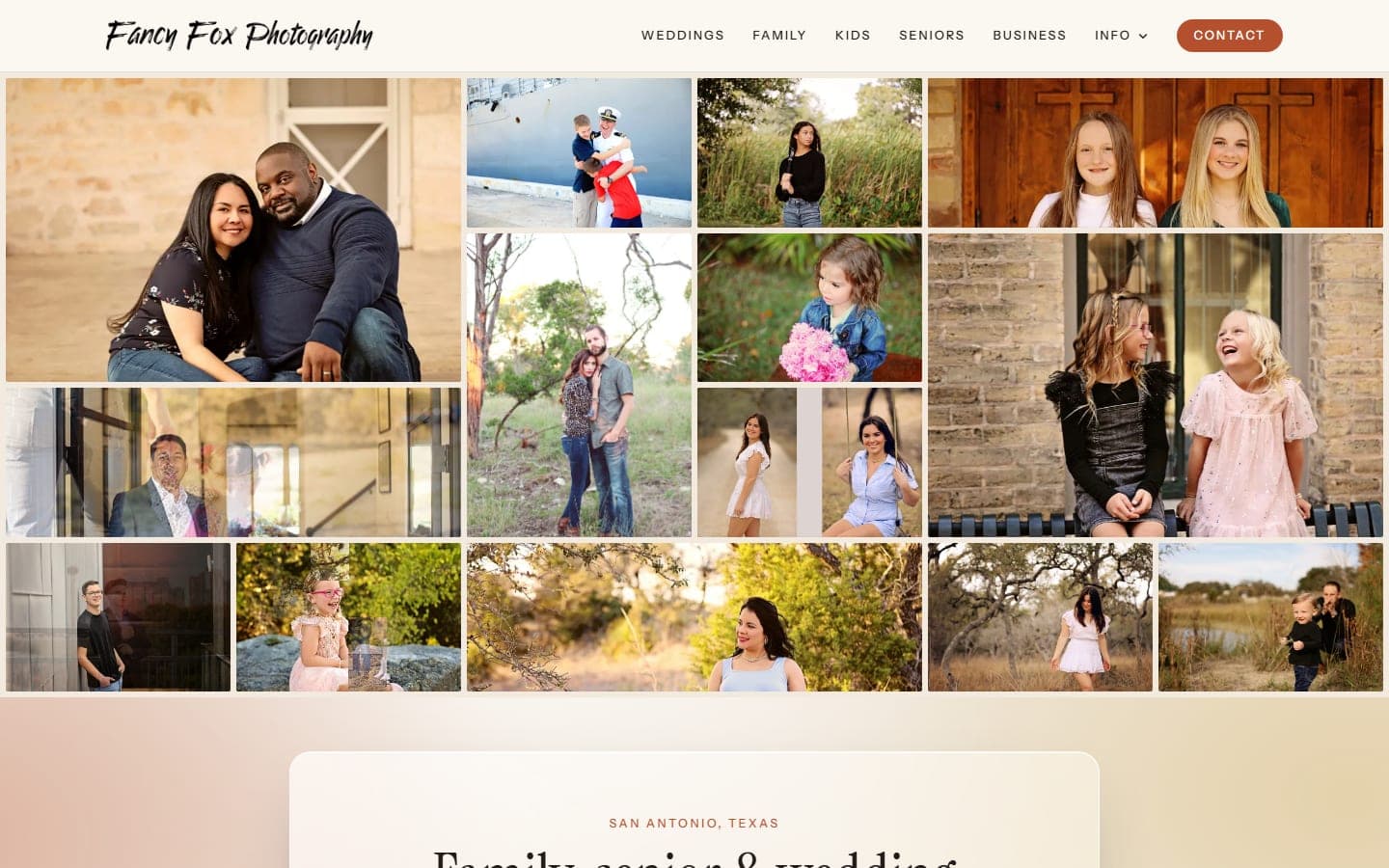 Fancy Fox Photography website screenshot