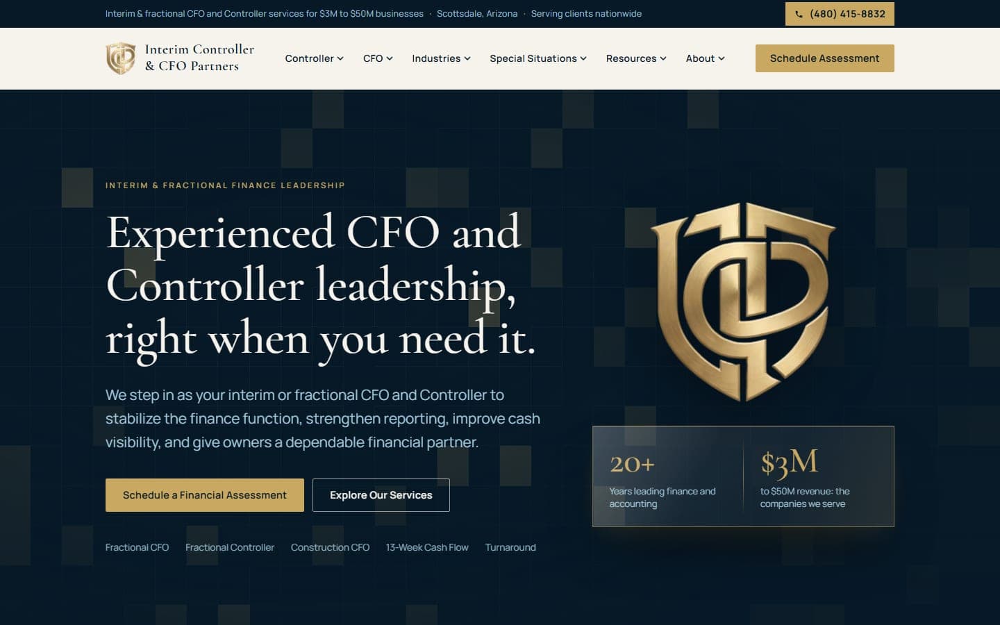 Interim Controller & CFO Partners website screenshot