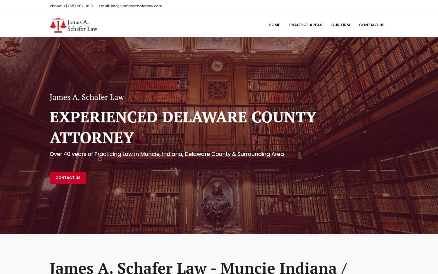 James A. Schafer Law website screenshot