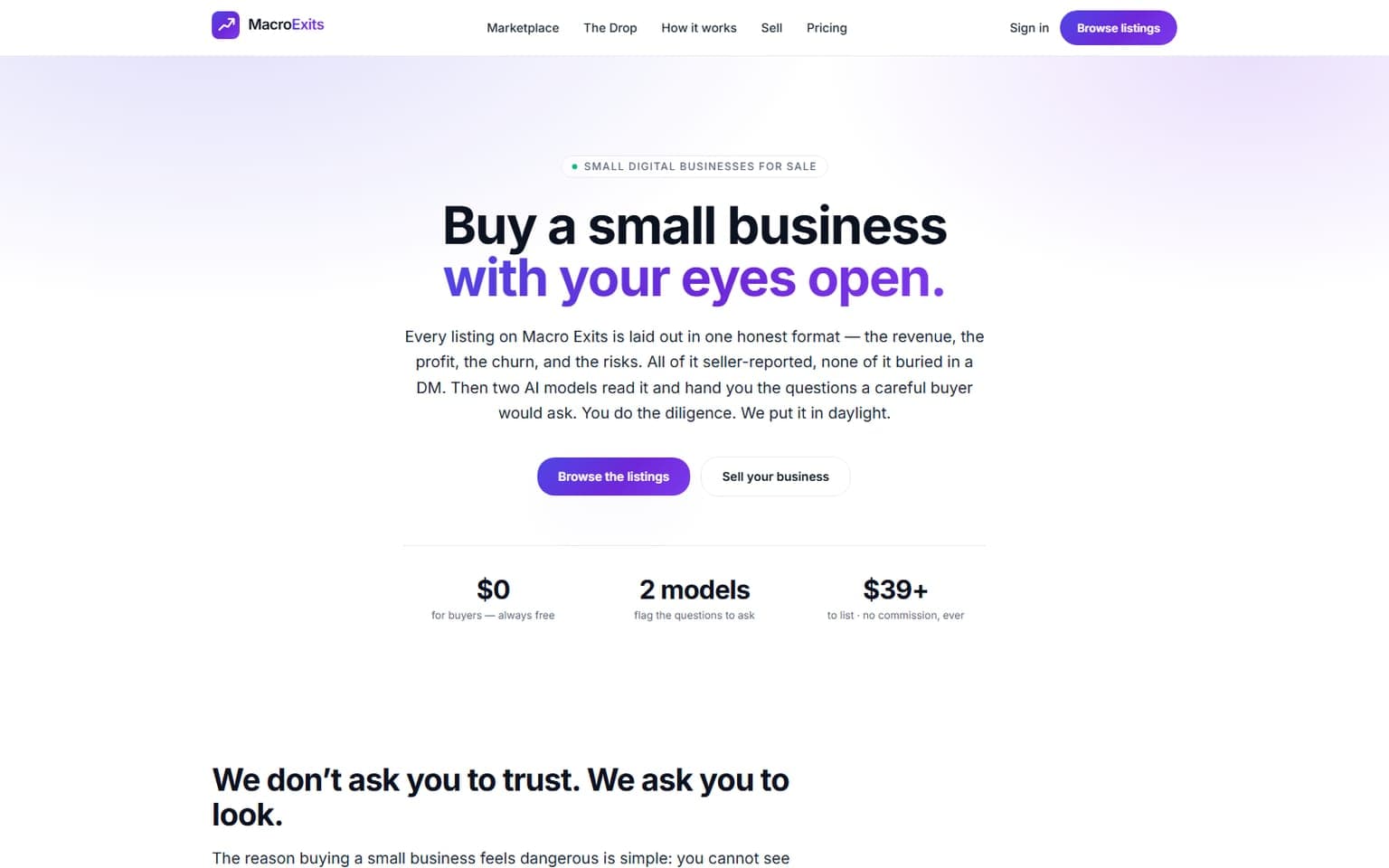 MacroExits website screenshot