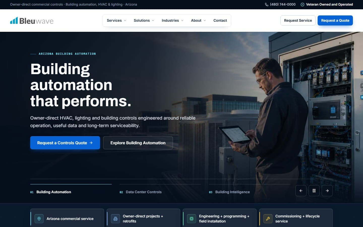 Bleuwave Control Systems website screenshot